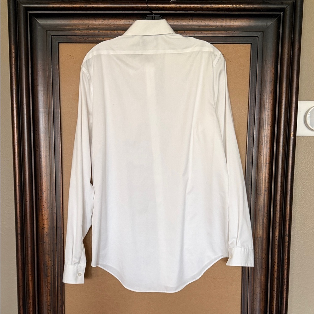 Calvin Klein Cotton Men's Crisp White Dress Shirt - Picture 3 of 5
